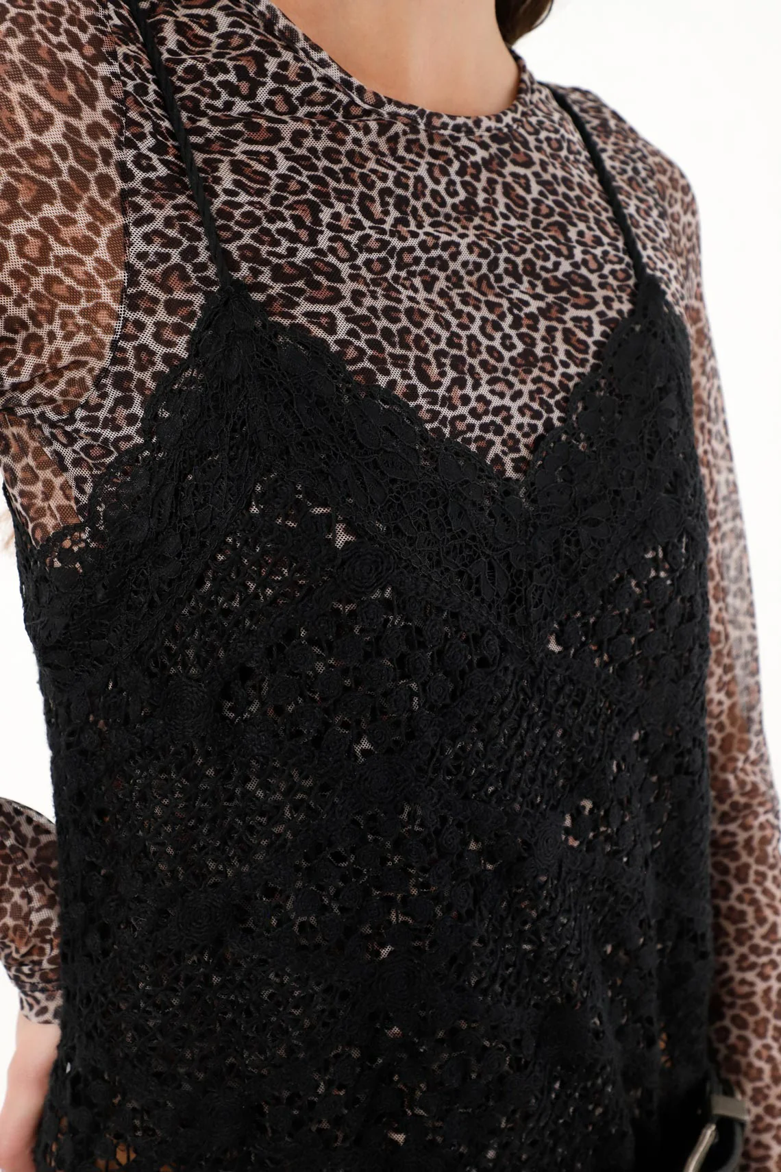 Women's Strappy Lace Black Dress - Image 2