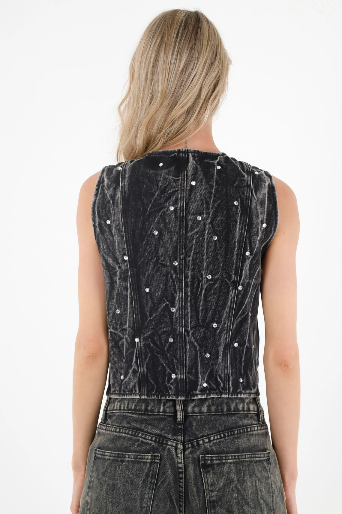 Women's Black Vest with Mini Appliques - Image 4