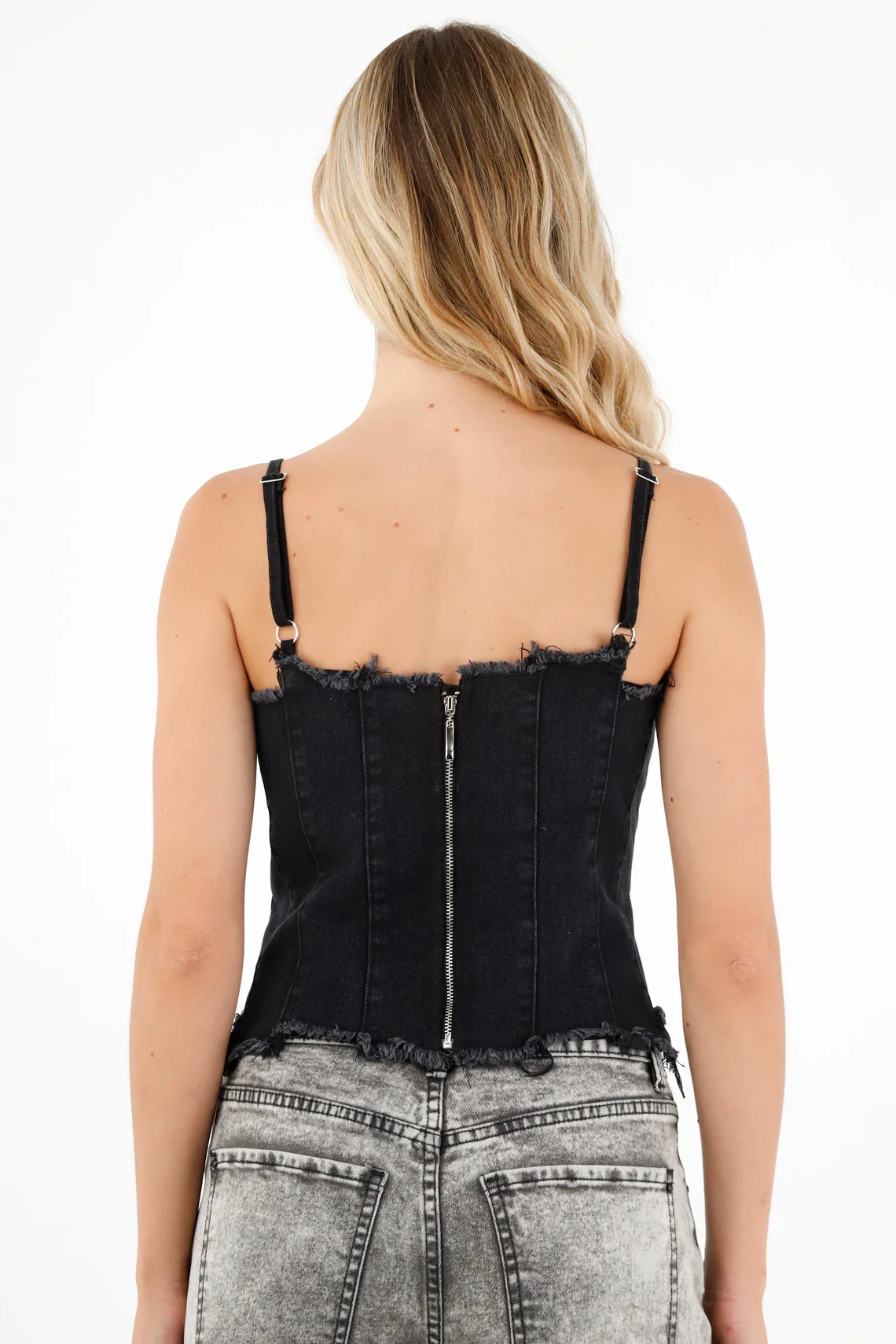 Women's Black Denim Vest Shirt - Image 4