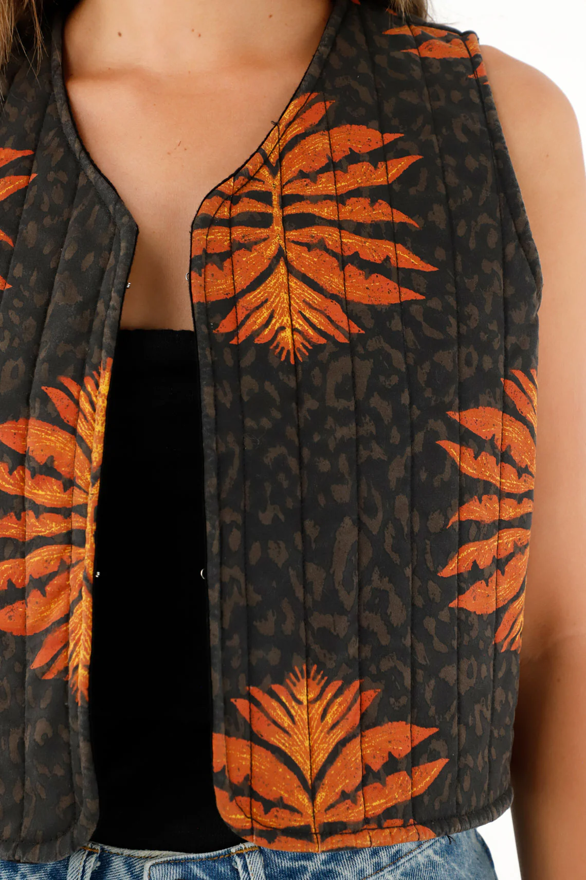 Women's Printed Padded Vest - Image 3