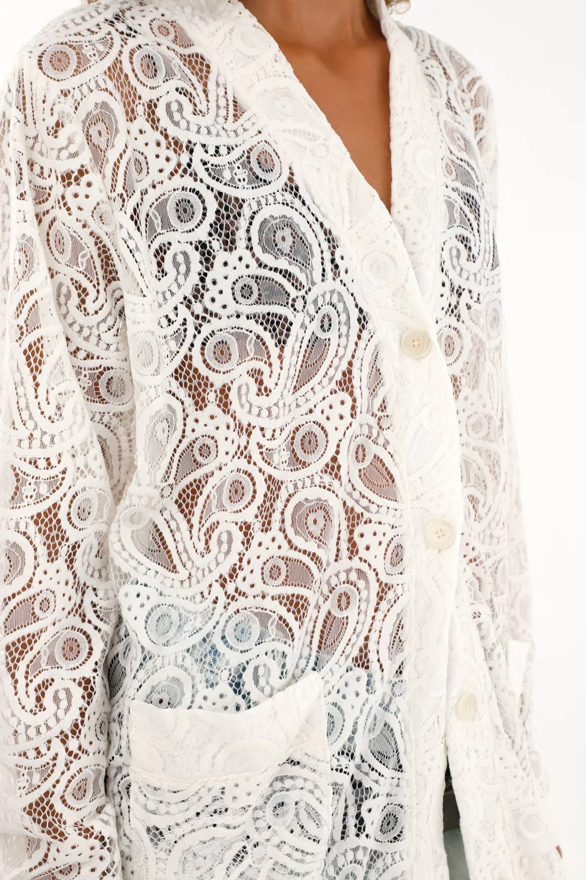 Women's Raw Lace Kimono - Image 3