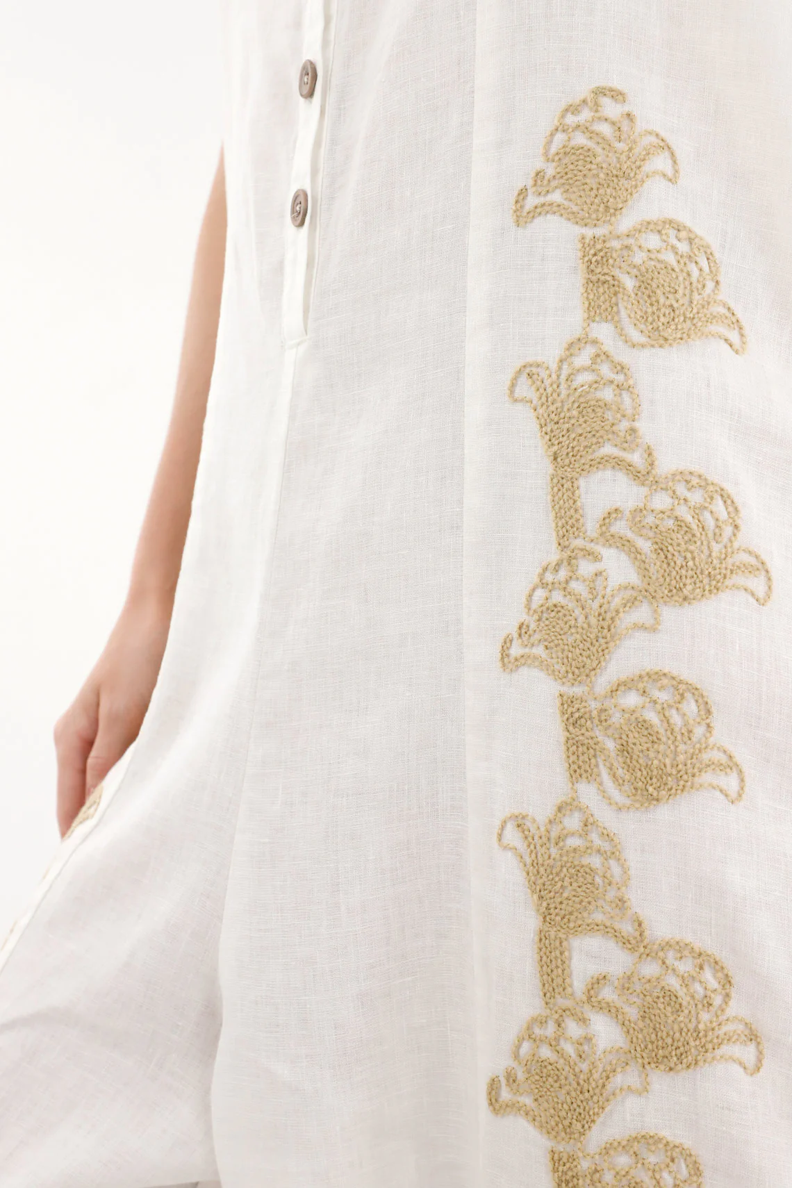 Women's wide 100% linen overall - Image 3