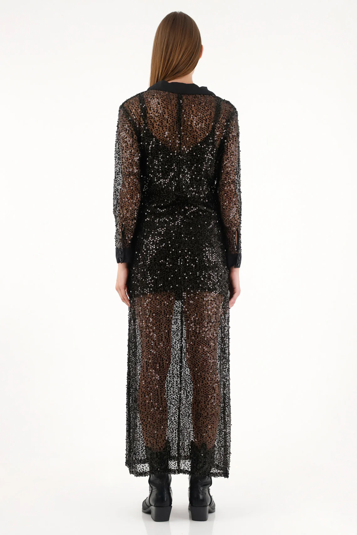 Women's Sheer and Shiny Dress - Image 4