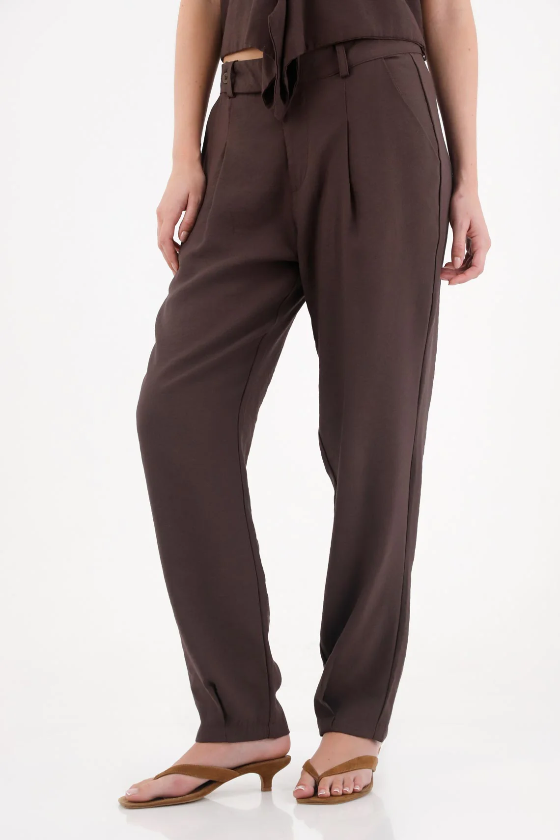 Fluid Straight Leg Pants in Brown for Women - Image 2