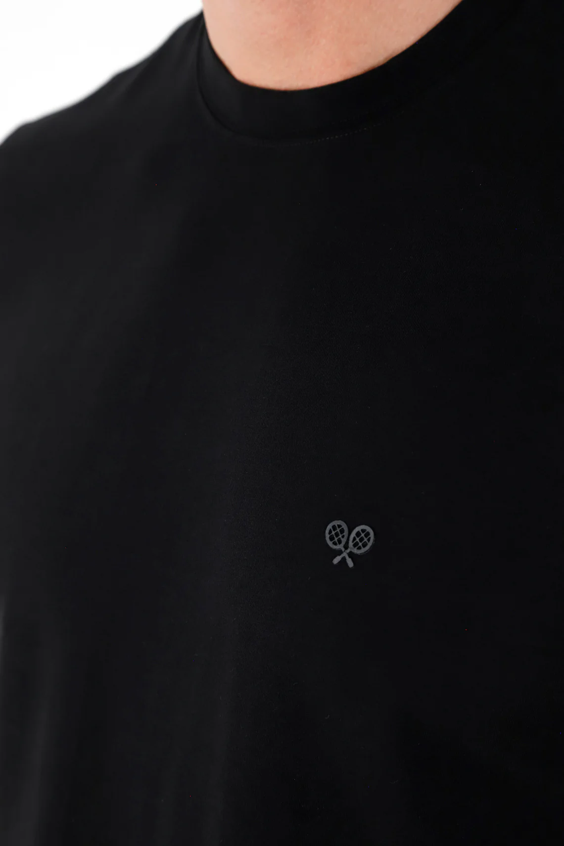 Black crew neck t-shirt for men - Image 3