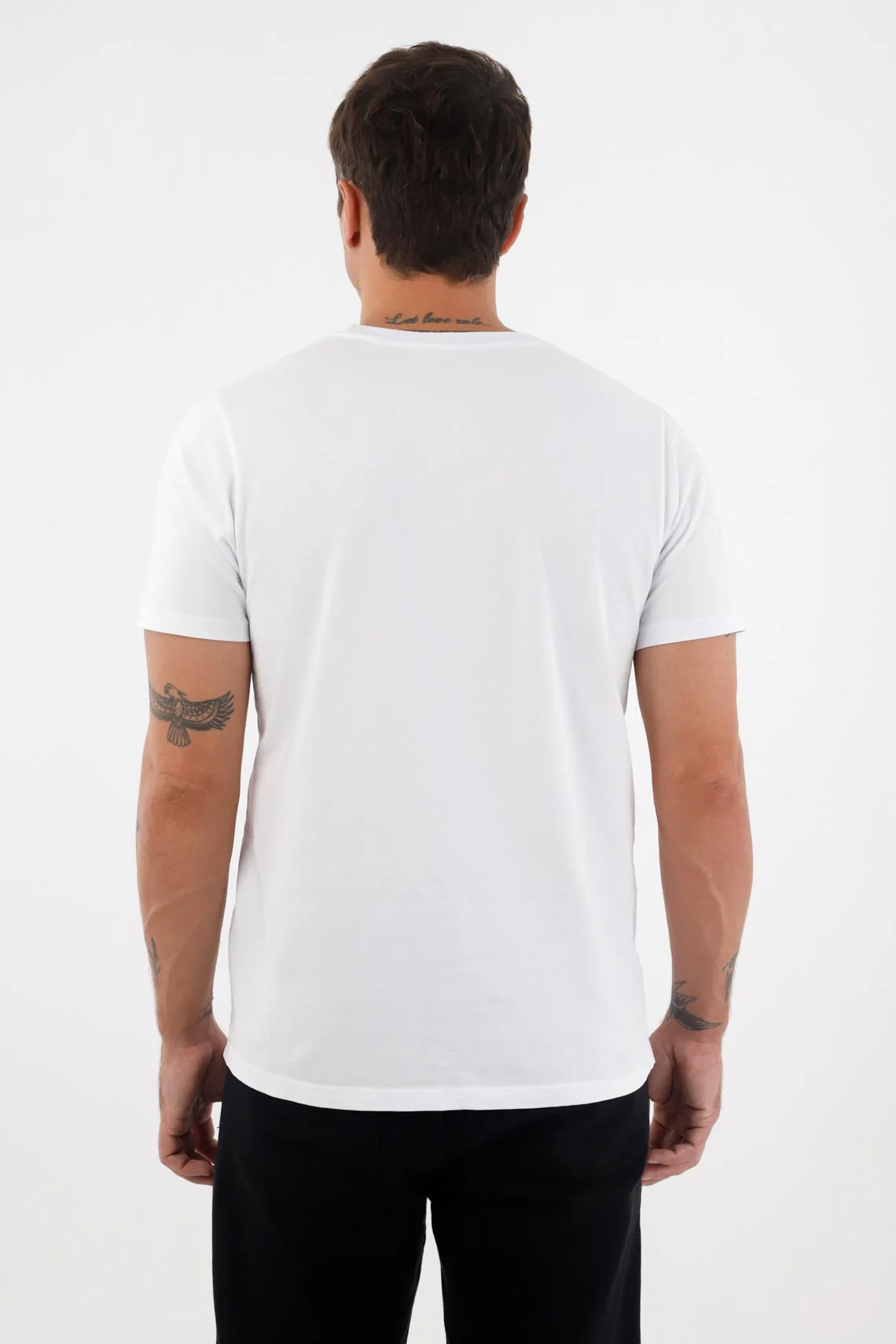 White 100% Cotton T-Shirt for Men - Image 4
