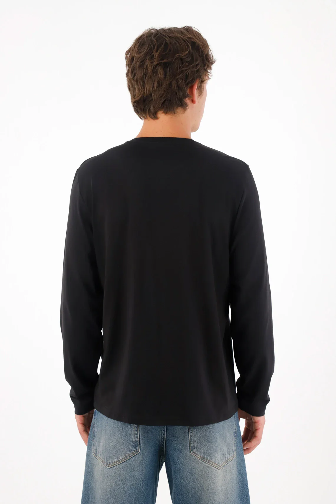 Black long sleeve T-shirt for men - Image 4
