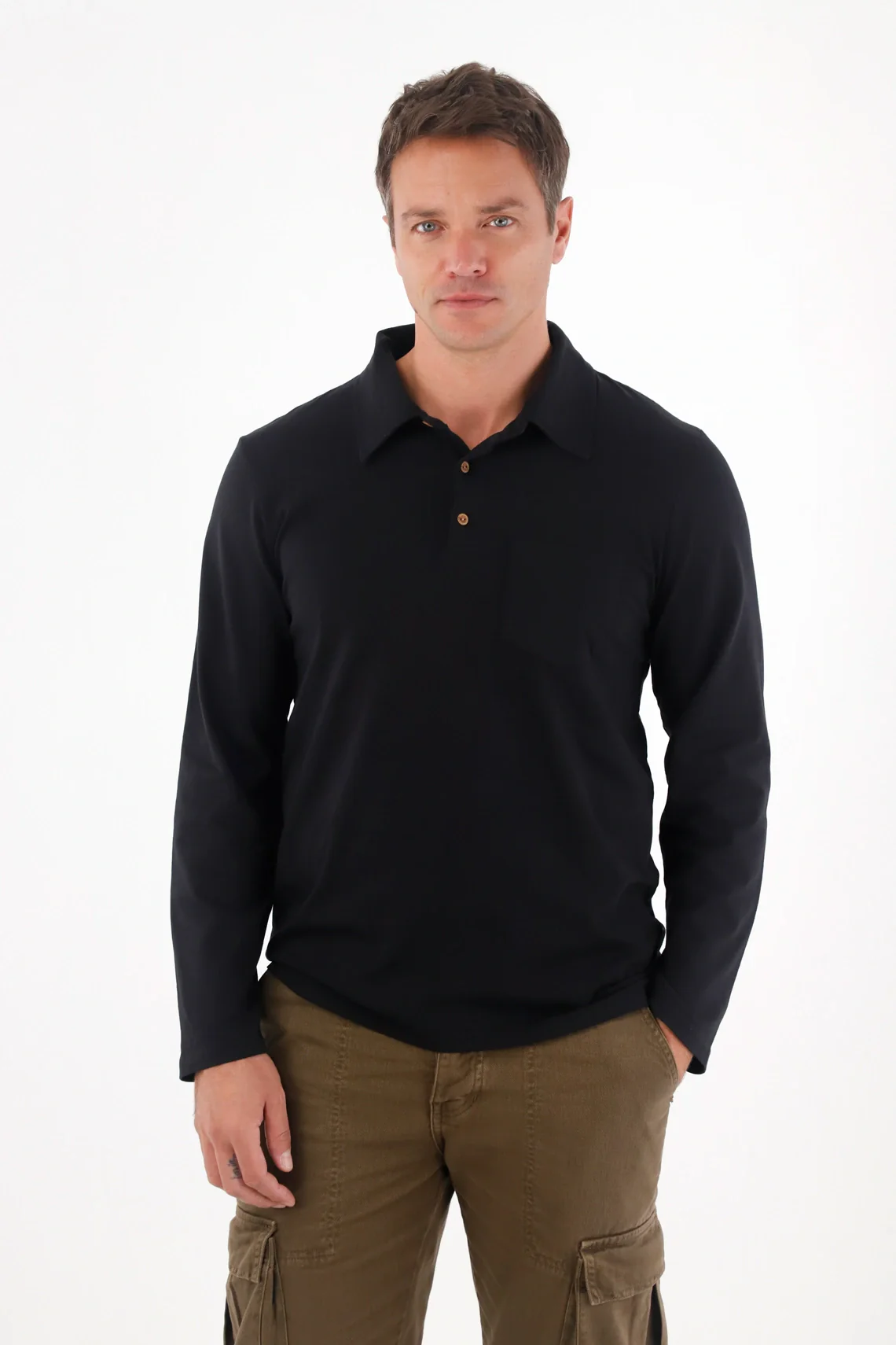 Black Polo Collar T-Shirt for Men