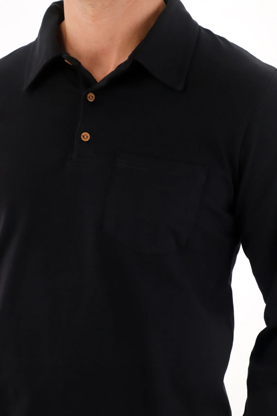Black Polo Collar T-Shirt for Men - Image 2