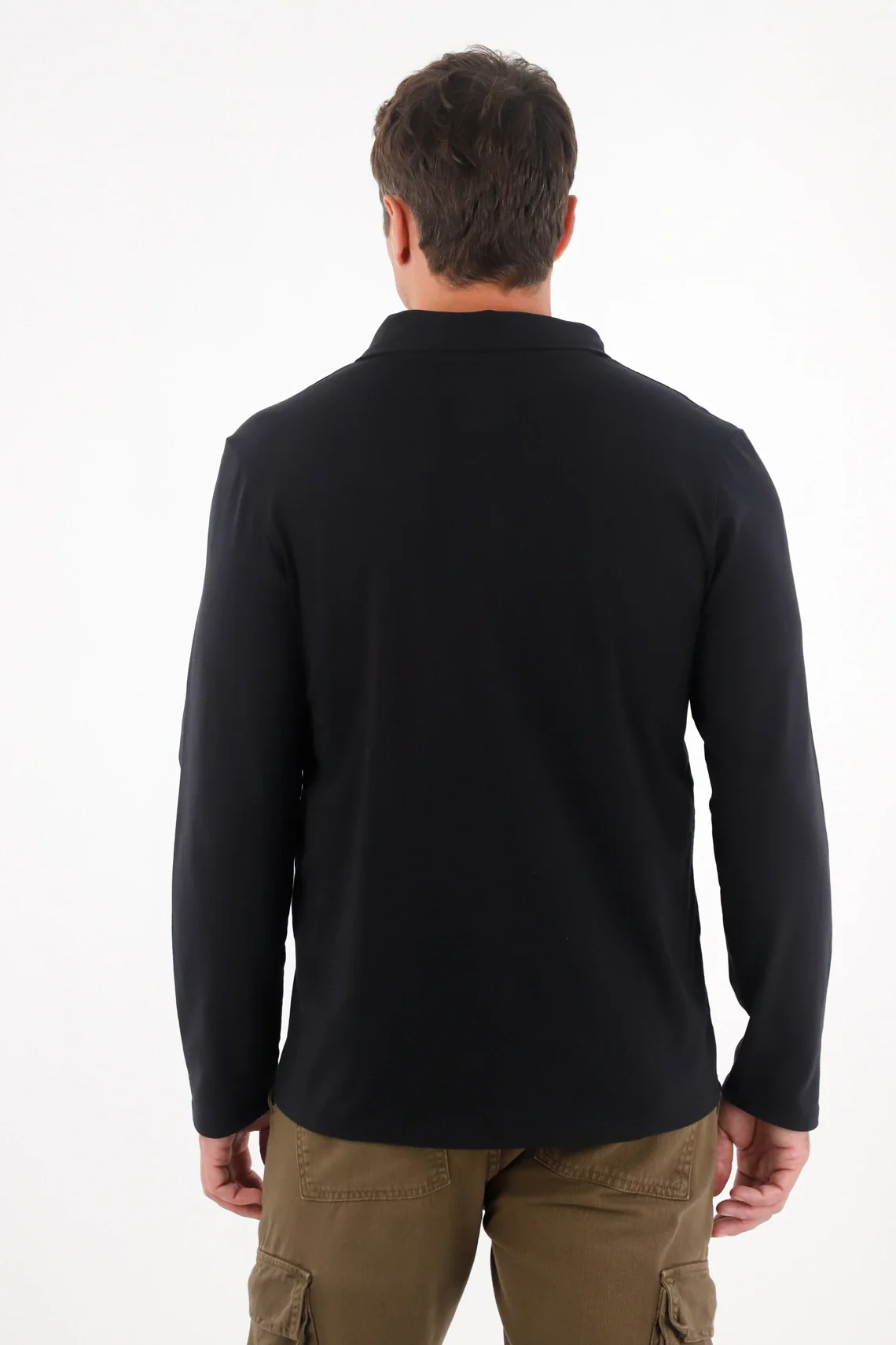Black Polo Collar T-Shirt for Men - Image 4