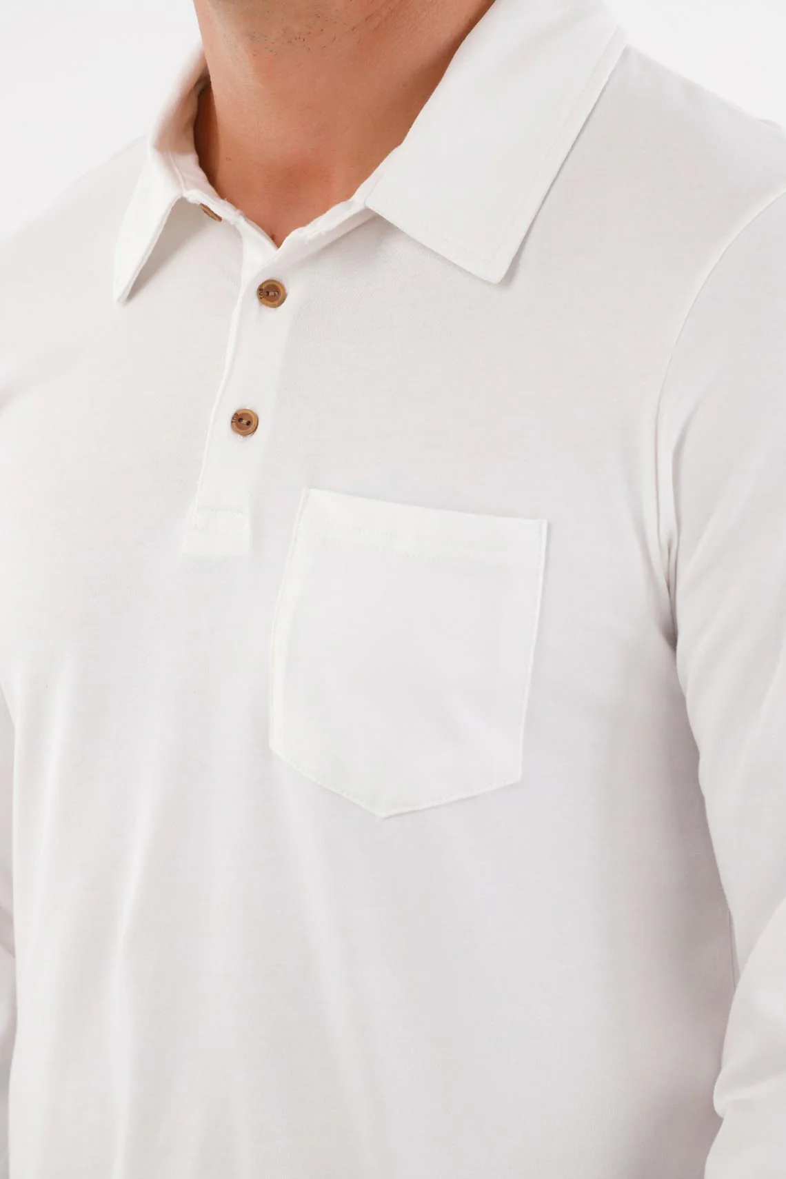 White Polo Collar T-Shirt for Men - Image 2