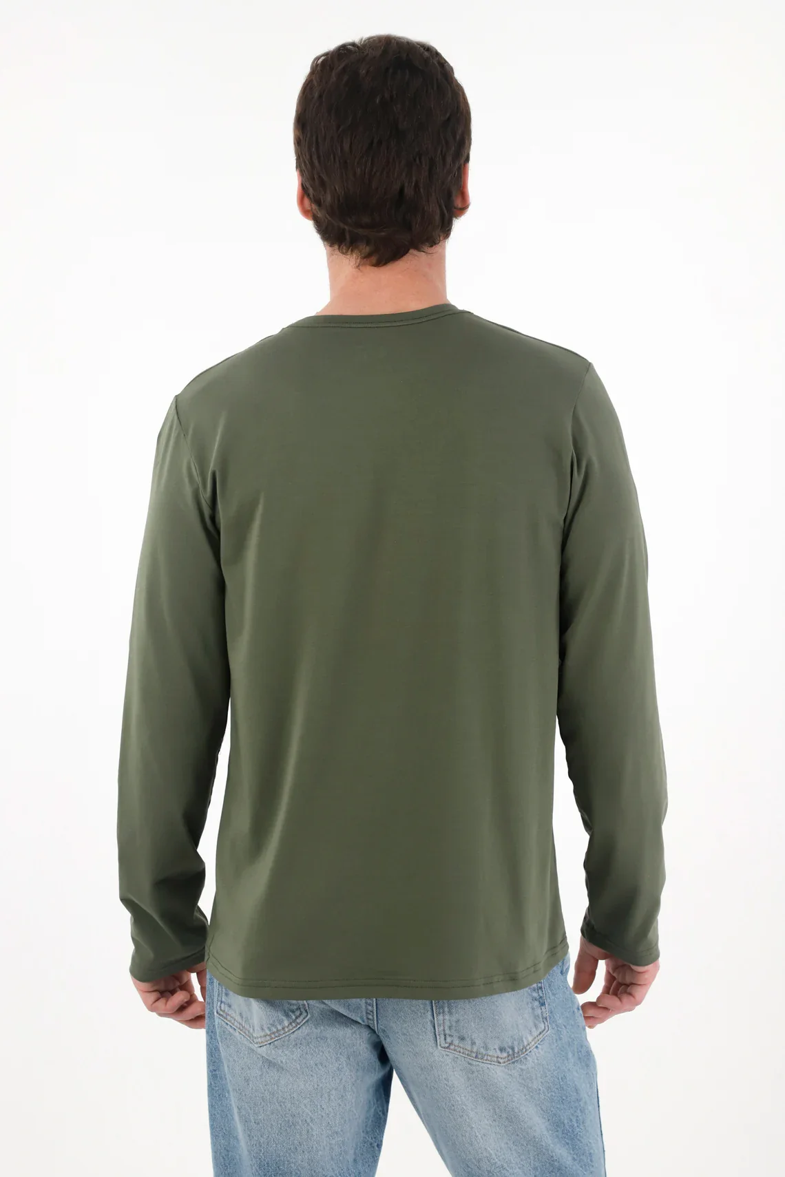 Long Sleeve Green T-Shirt for Men - Image 4