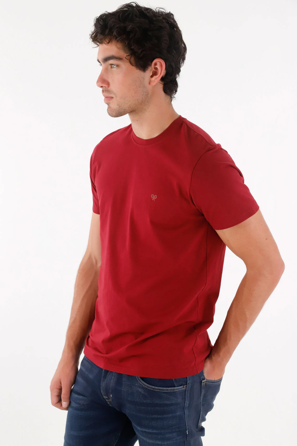 T-Shirt with Mini Red Racket for Men - Image 3
