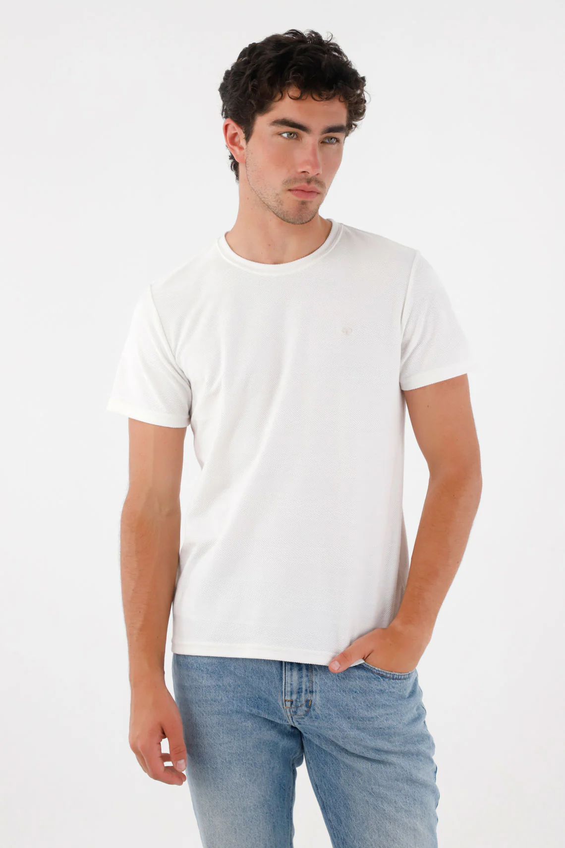 Basic T-Shirt with Racket Off-White for Men
