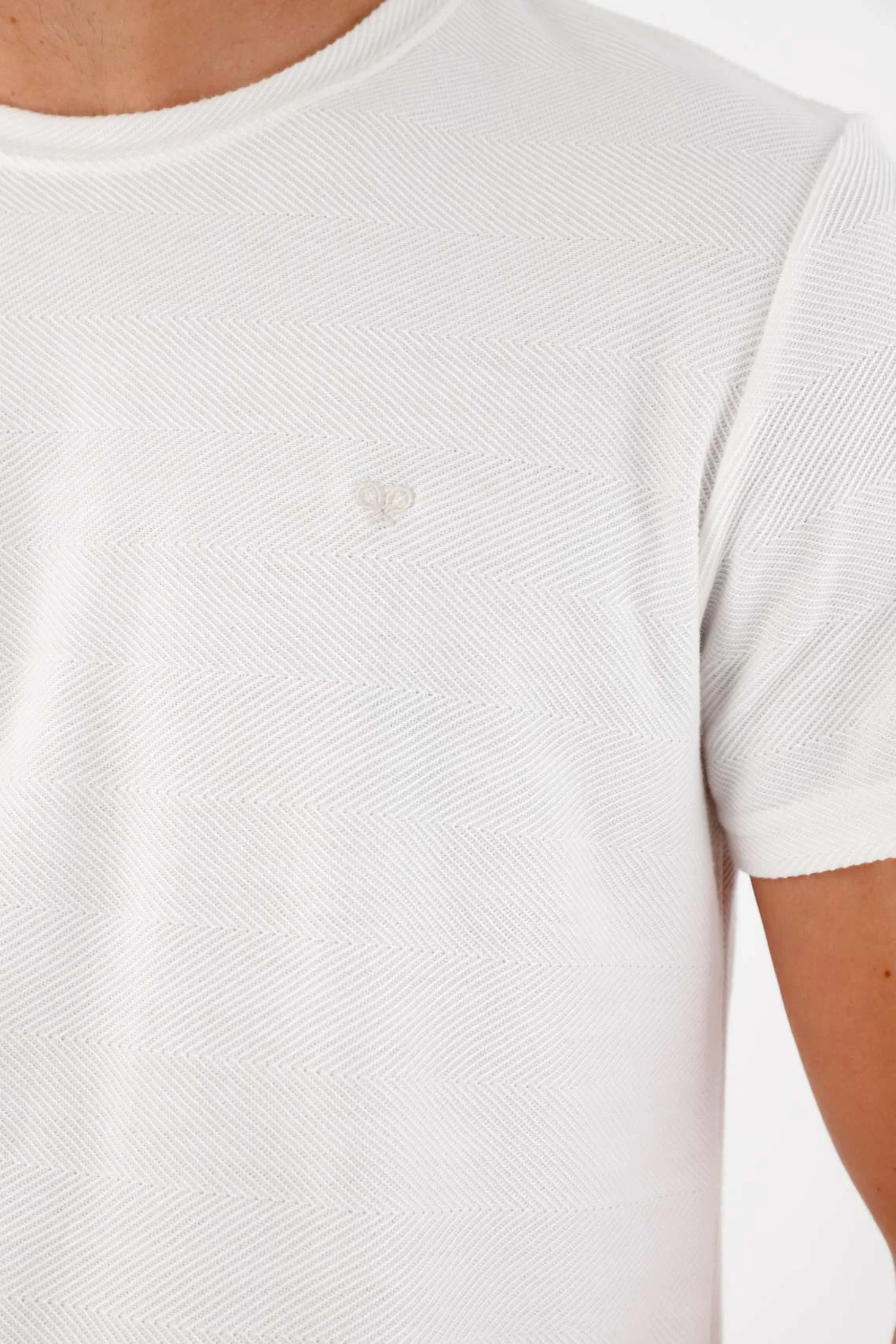 Basic T-Shirt with Racket Off-White for Men - Image 2