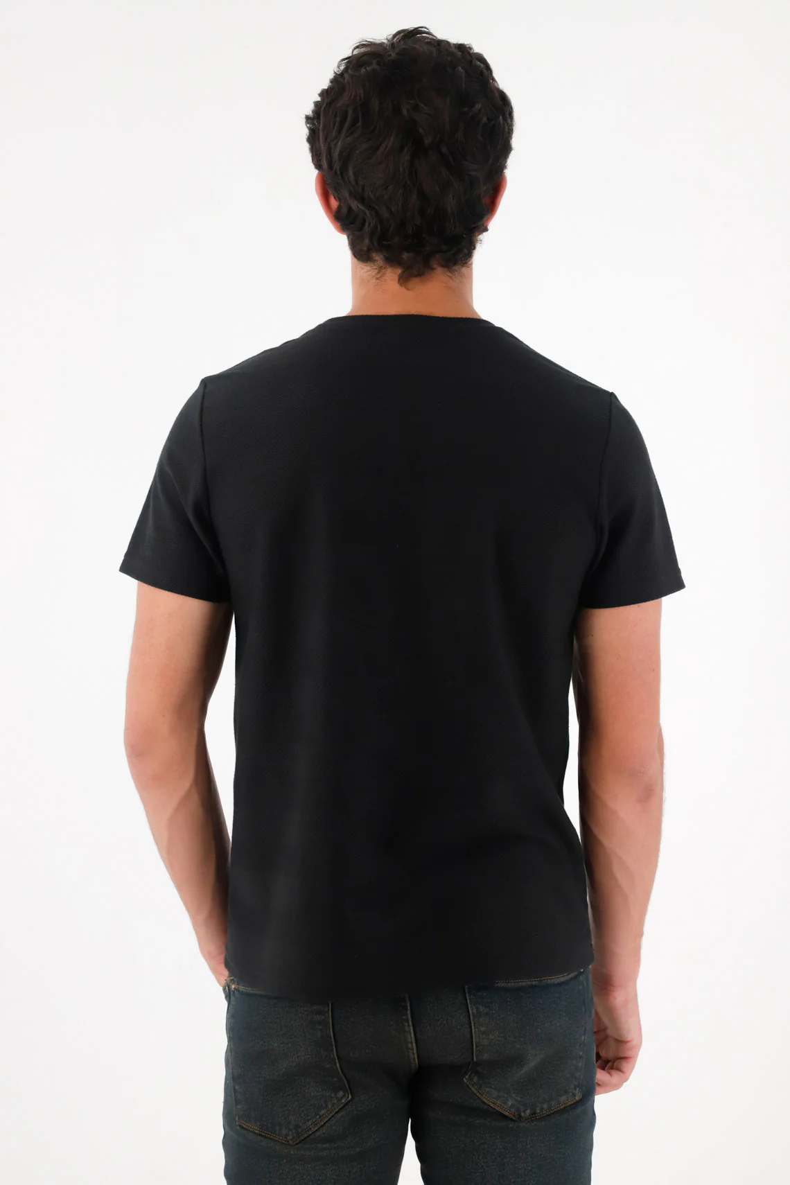 Basic T-Shirt with Black Racket for Men - Image 4