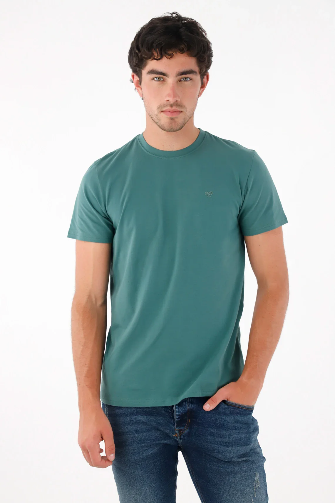 T-Shirt with Mini Racket in Green for Men - Image 3