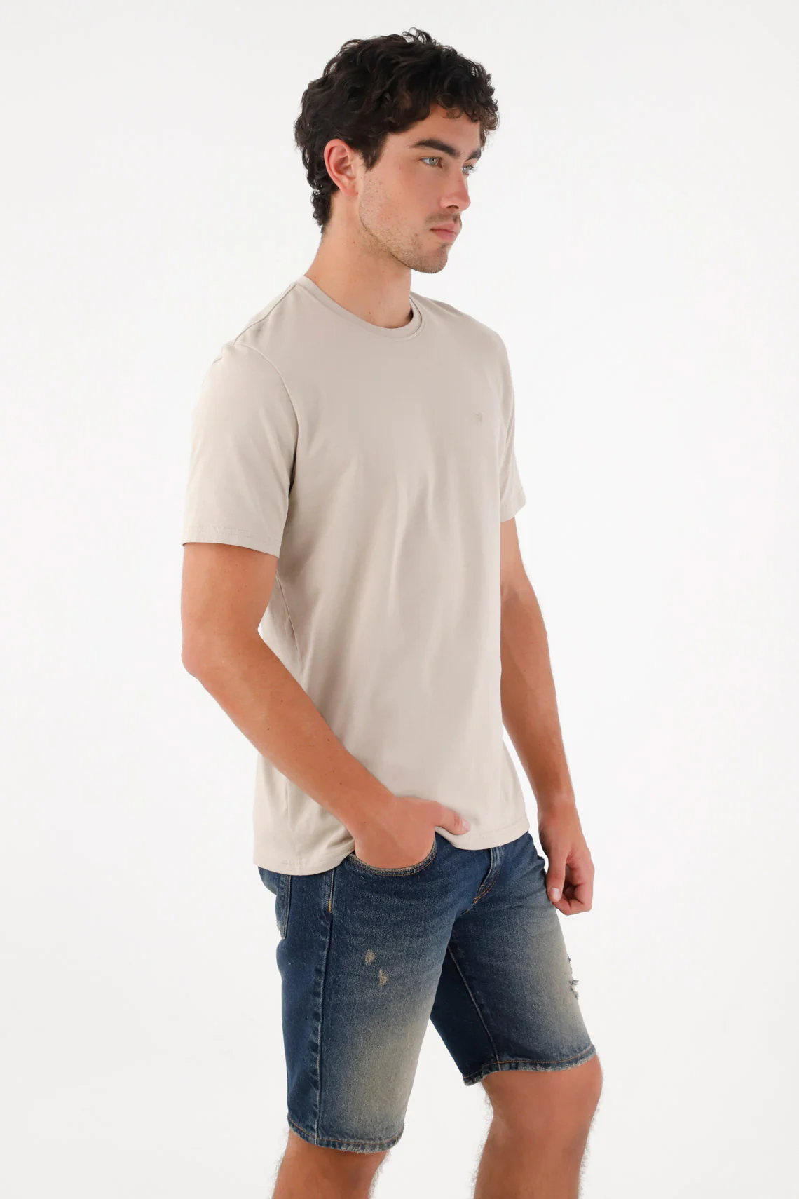 Basic Gray T-Shirt with Racket for Men
