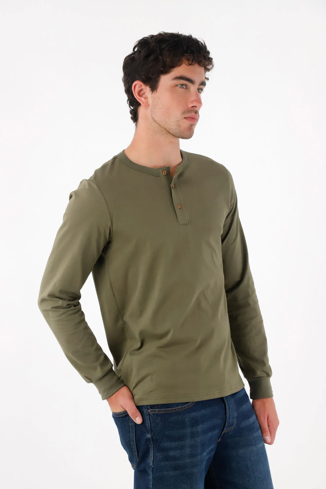 Green Long Sleeve T-Shirt for Men