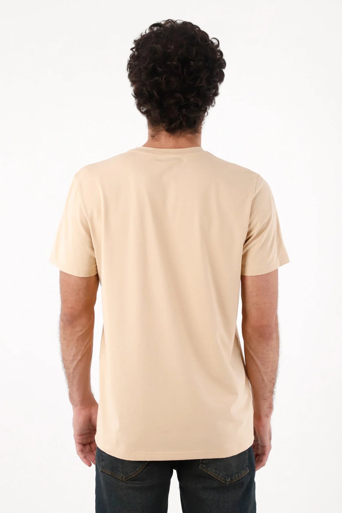 Men's Beige Cotton T-Shirt with Regular Fit and Rackets - Image 5