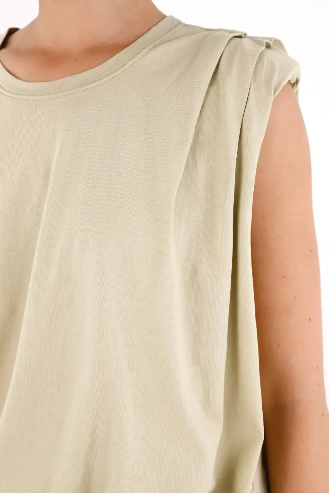 Shirt with Draped Shoulder Detail in Brown for Women - Image 3