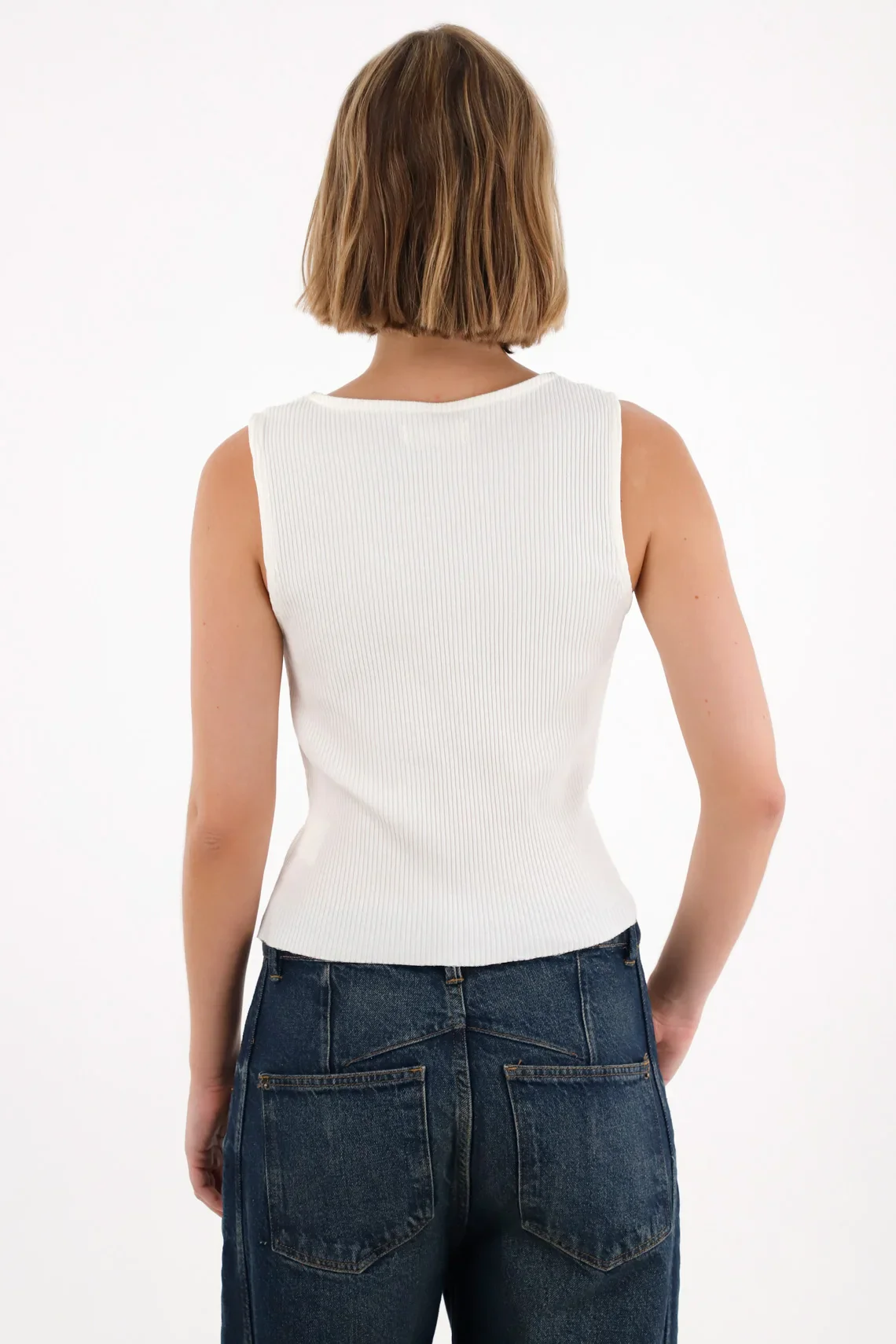 Off-White Draped Crew Neck T-Shirt for Women - Image 4