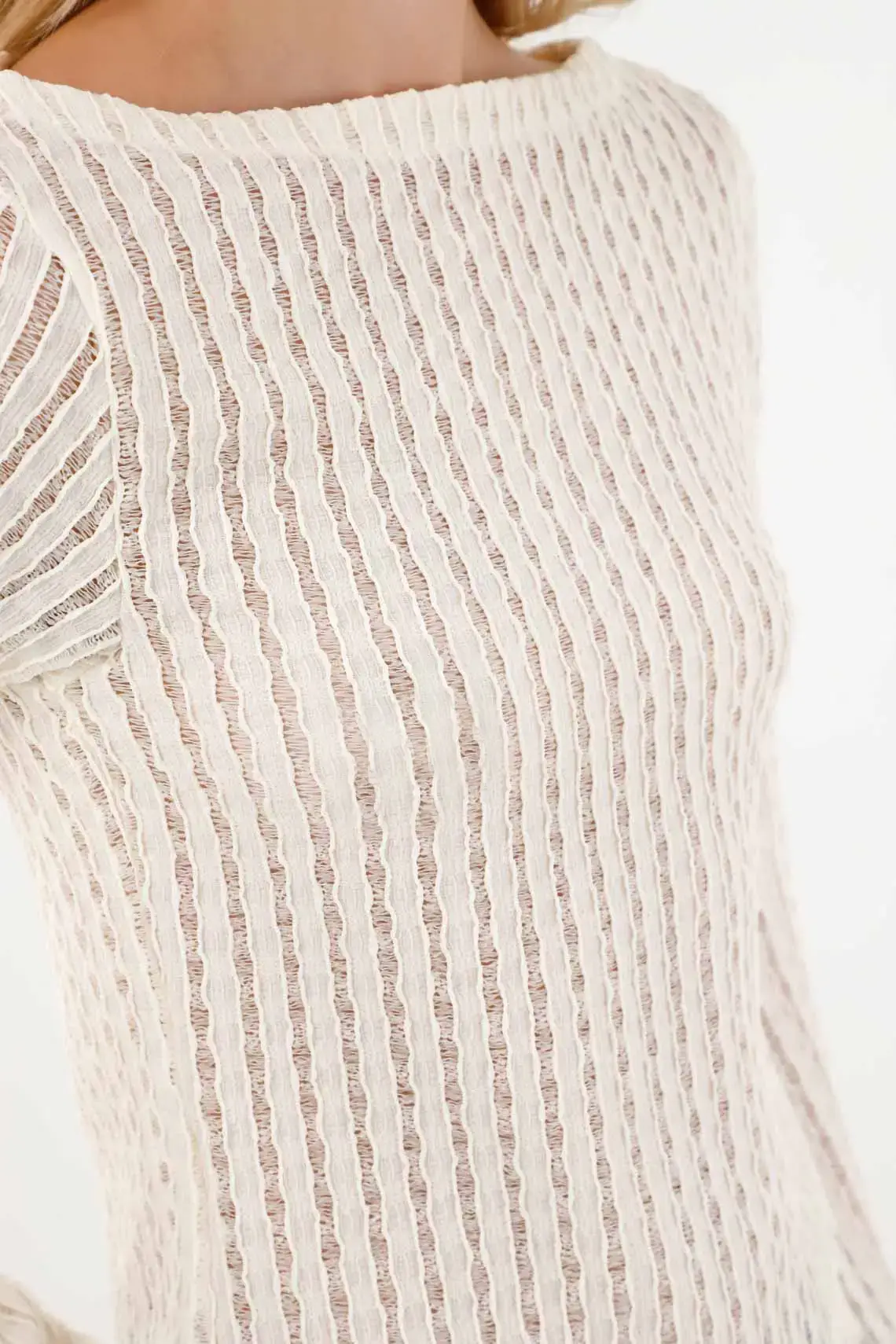 Long Sleeve Textured T-Shirt for Women - Image 3