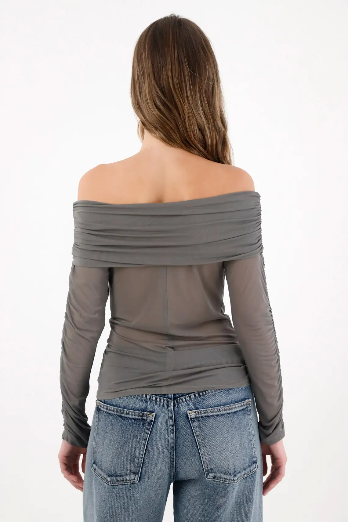 Long Sleeve Gray T-Shirt for Women - Image 4