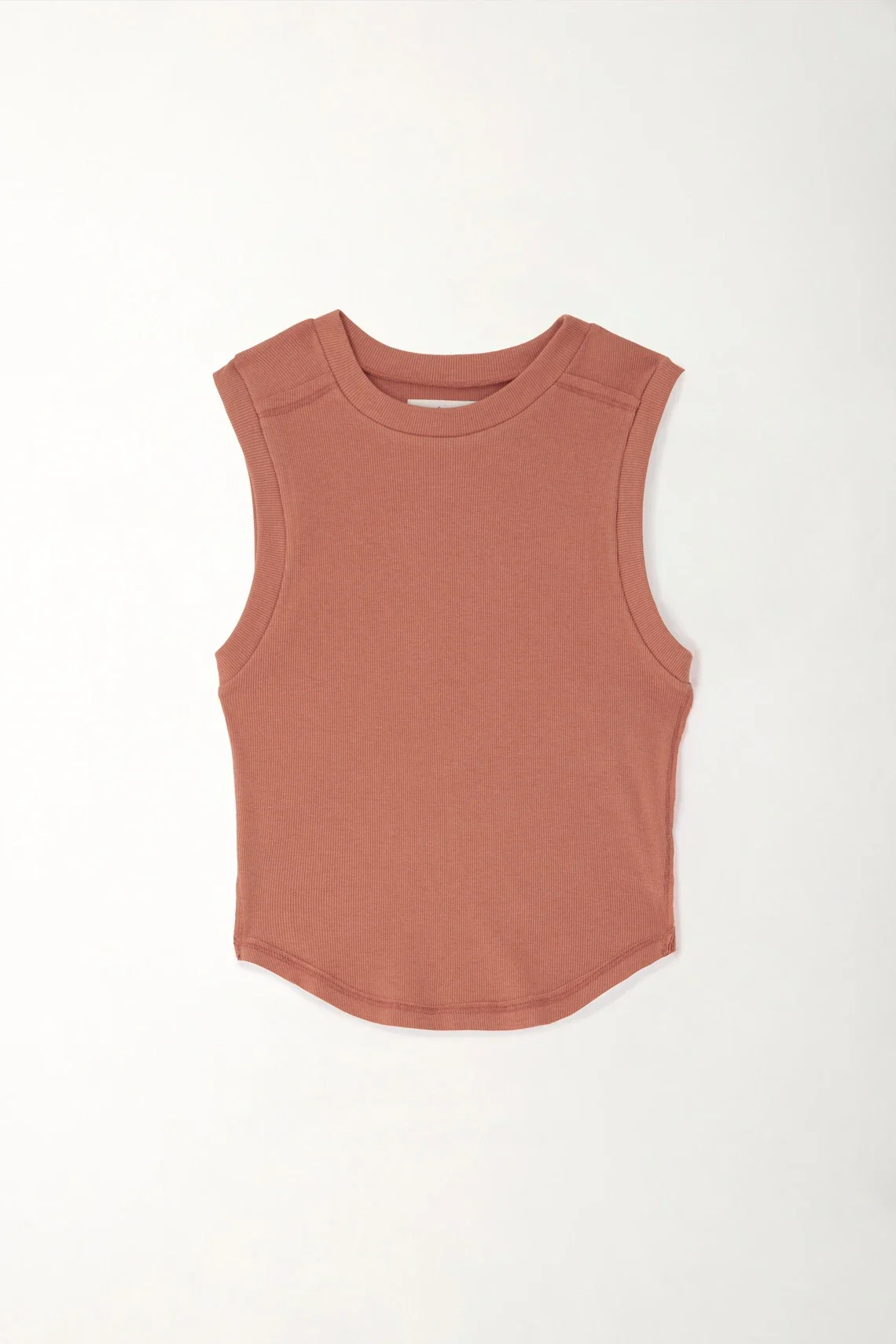 Brown Rib Crop T-shirt for Women