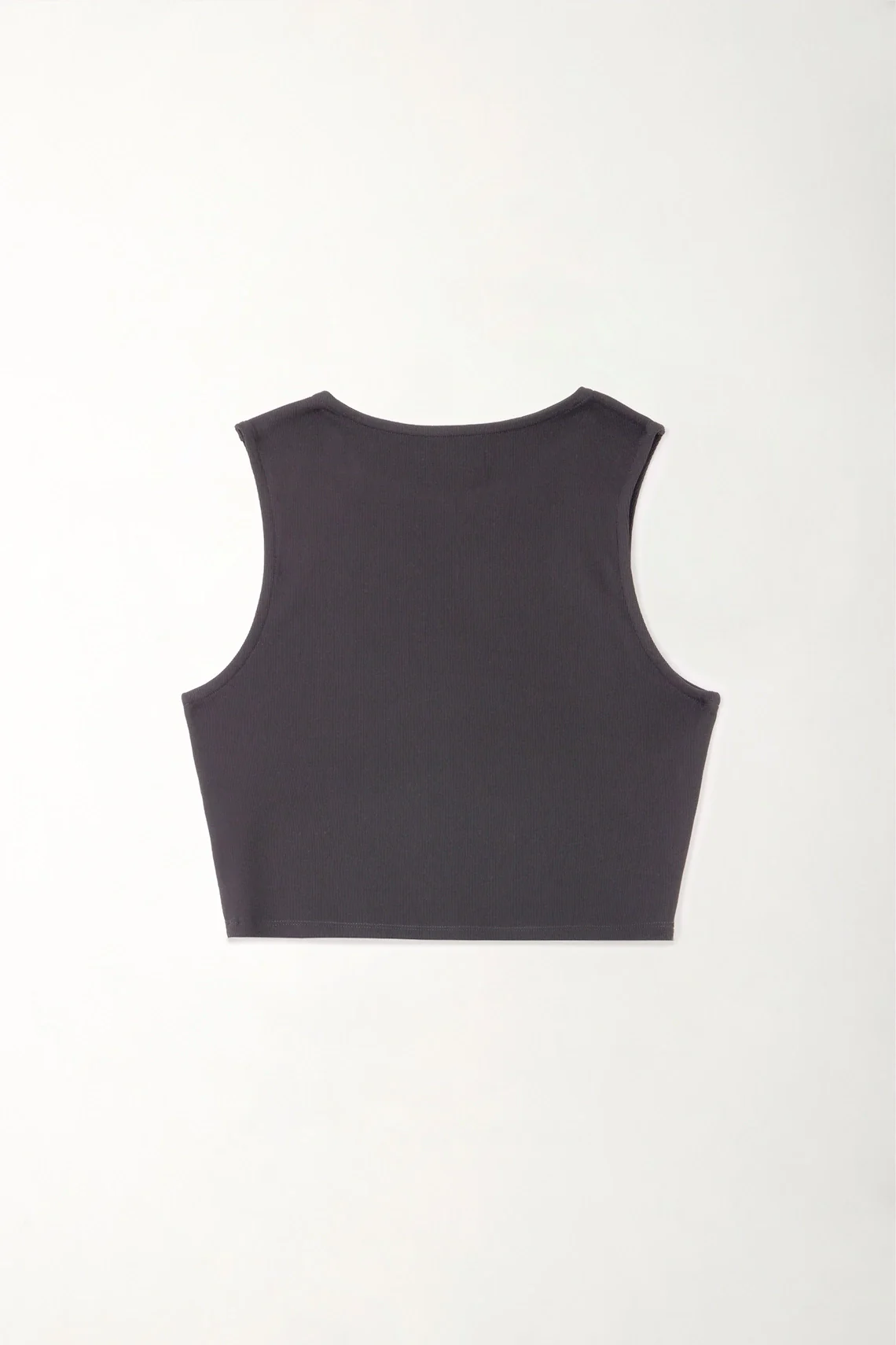 Gray Rib Crop T-Shirt for Women - Image 3