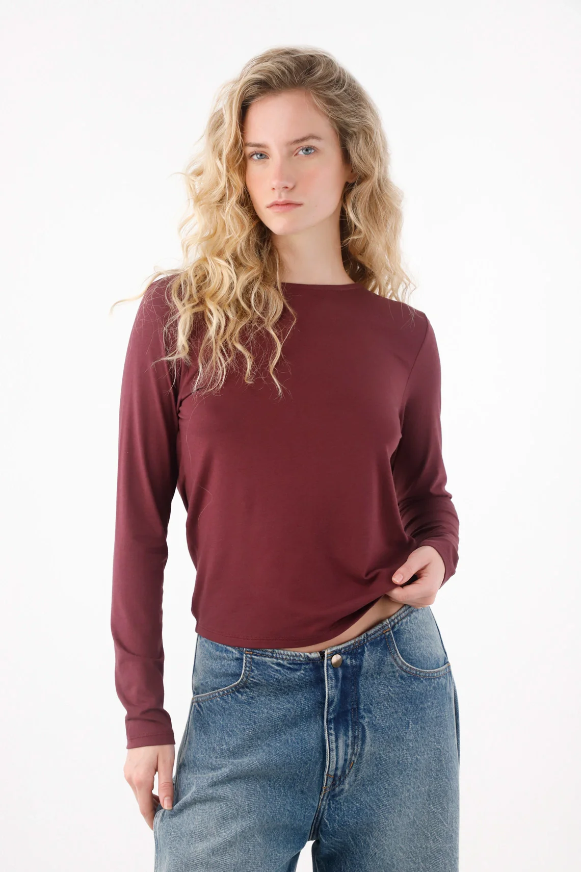 Purple Draped T-Shirt for Women