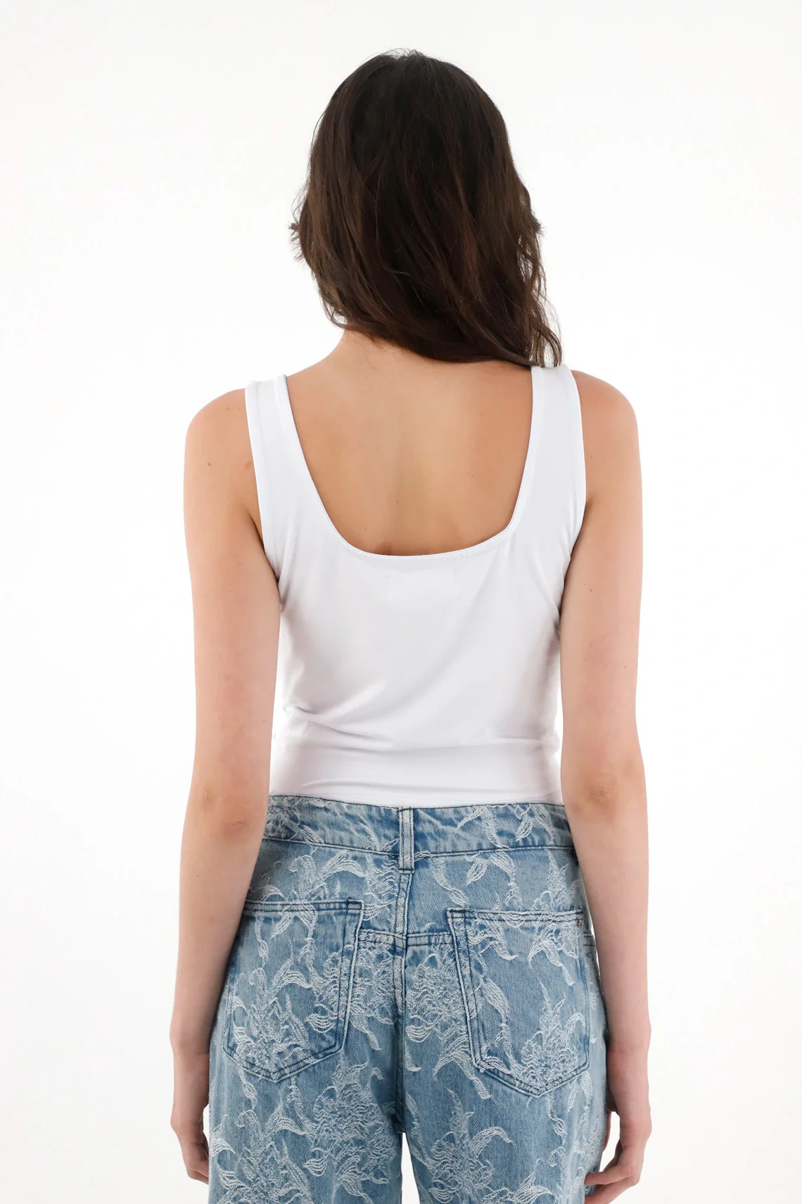 White Draped T-Shirt for Women - Image 4