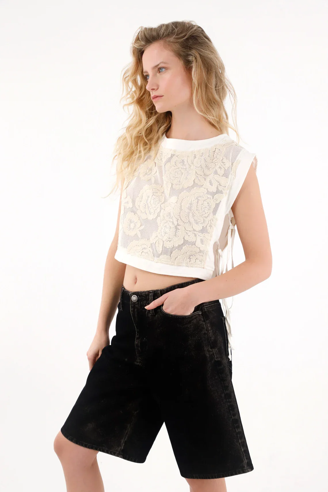 Embroidered Sheer T-Shirt for Women - Image 2