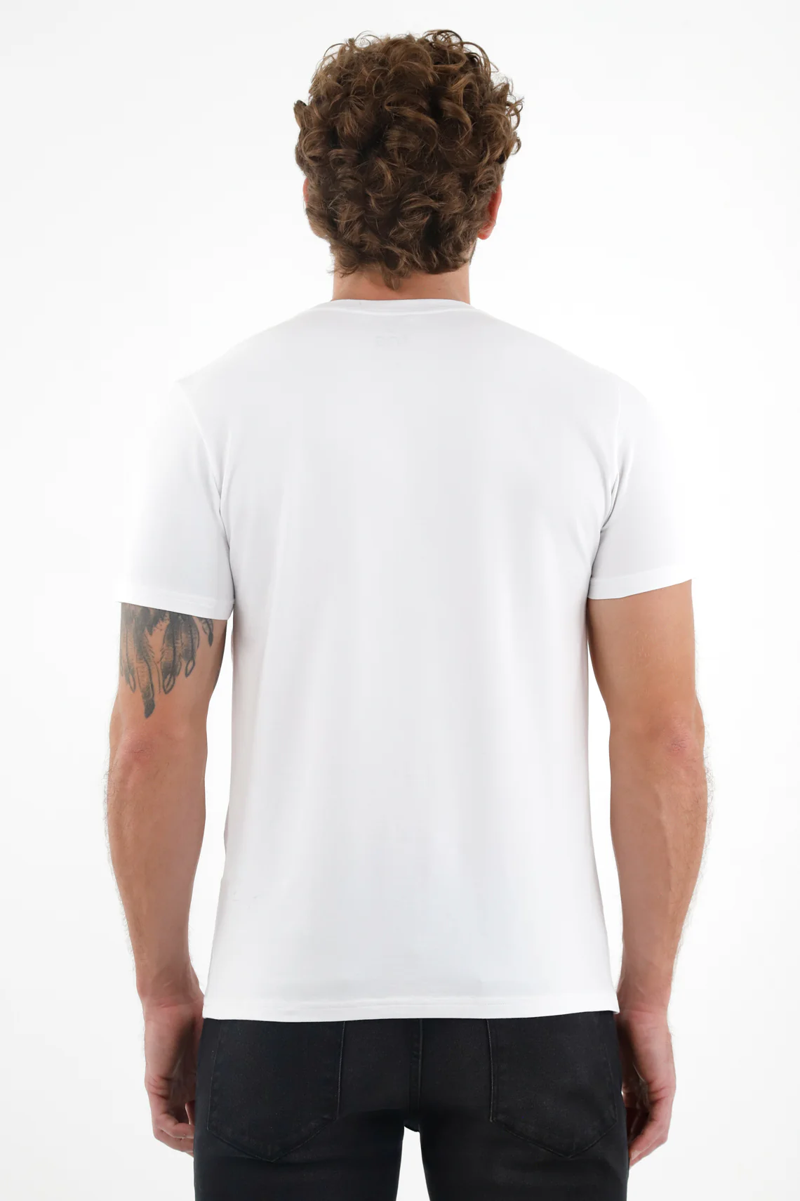 Men's White Crew Neck T-Shirt - Image 4