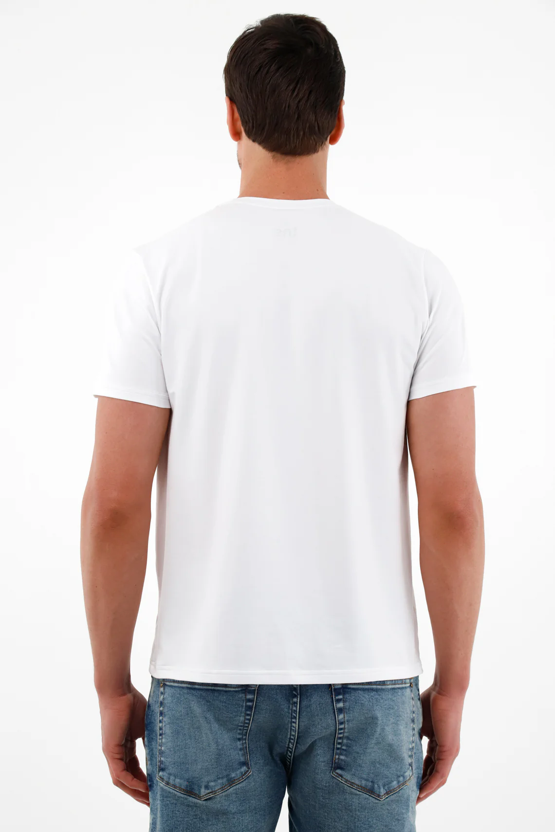 White Crew Neck T-Shirt for Men - Image 4