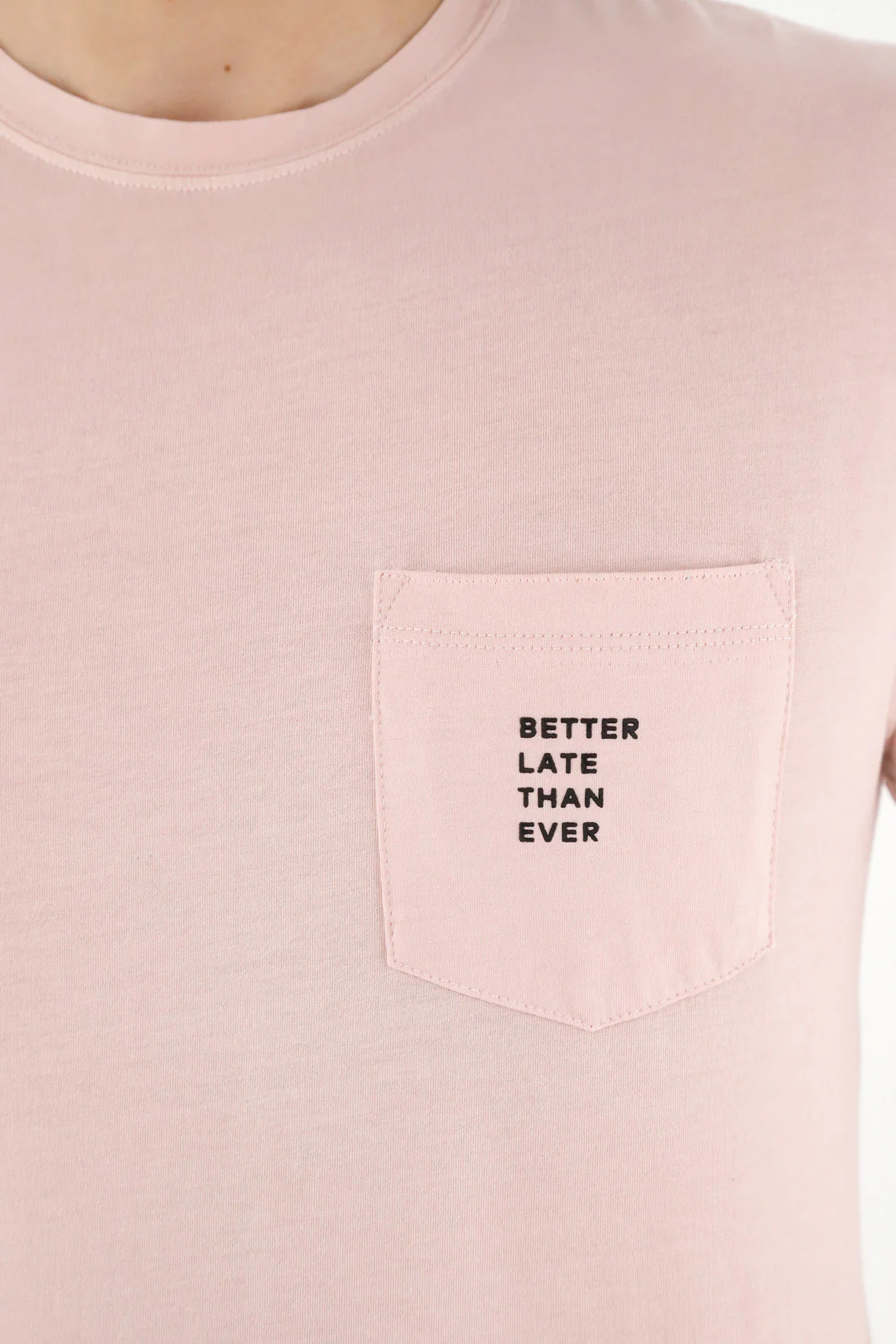 Men's Pink T-Shirt with Pocket - Image 2
