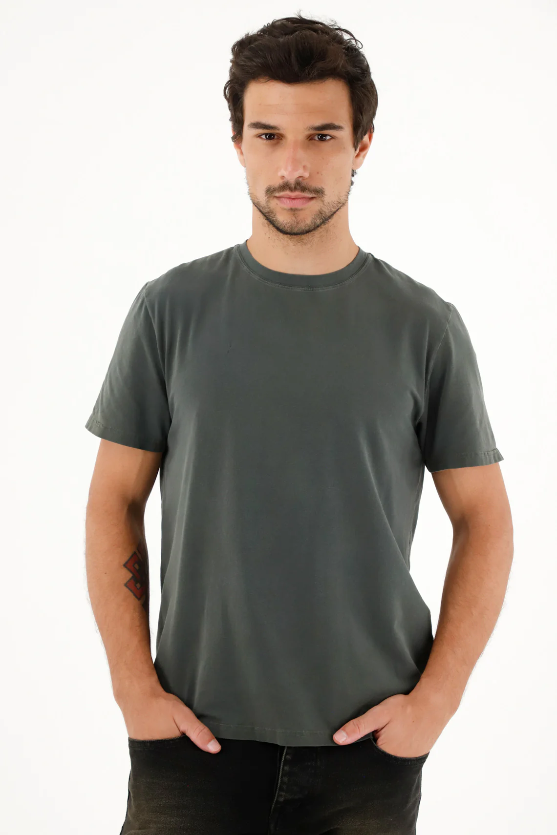 Men's Basic Green Short Sleeve T-Shirt