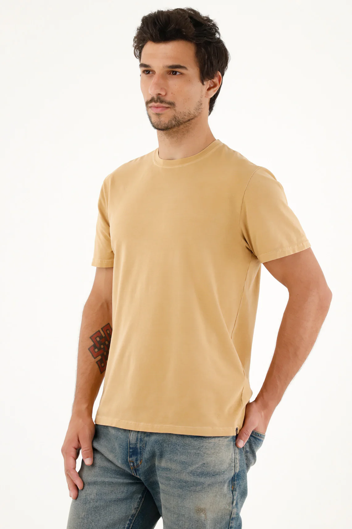 Men's Brown Crew Neck T-Shirt