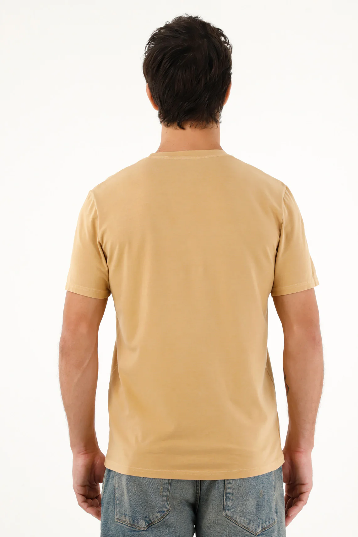Men's Brown Crew Neck T-Shirt - Image 4