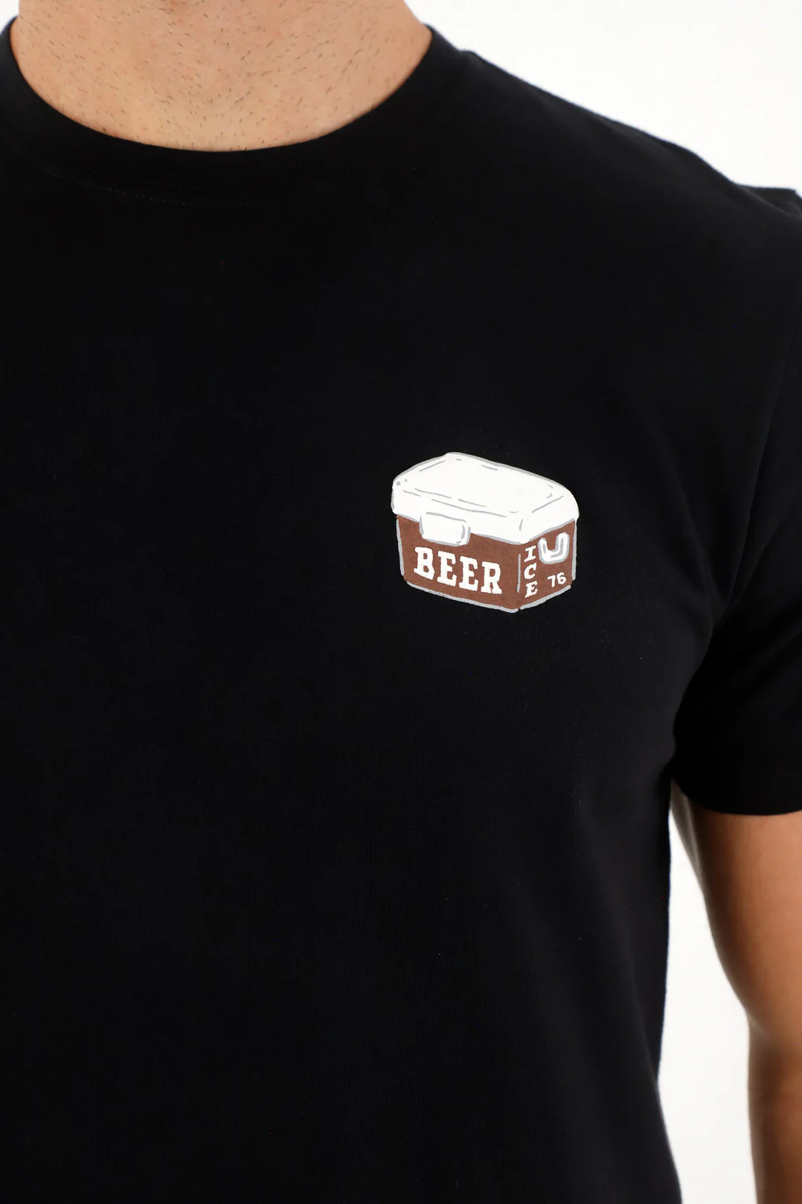 Men's Regular Fit Printed Black T-Shirt - Image 3