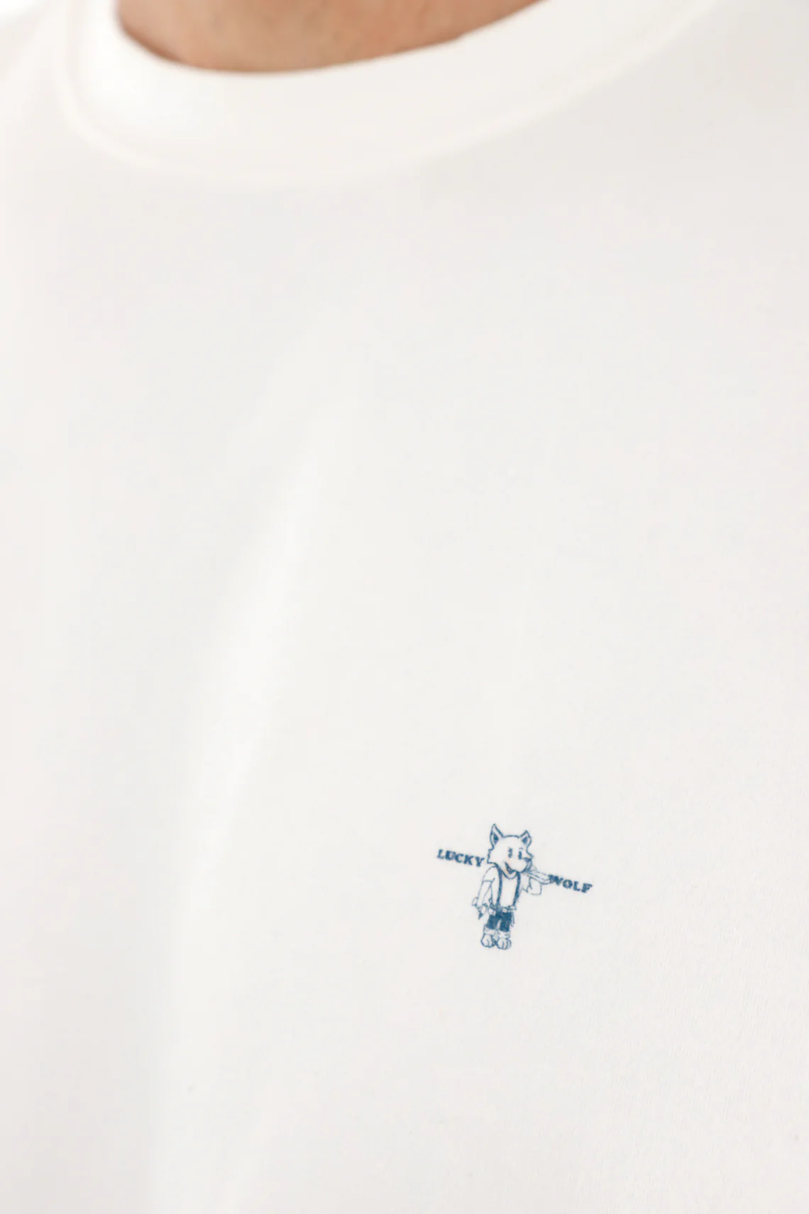 Men's Lucky Wolf Graphic White T-Shirt - Image 3