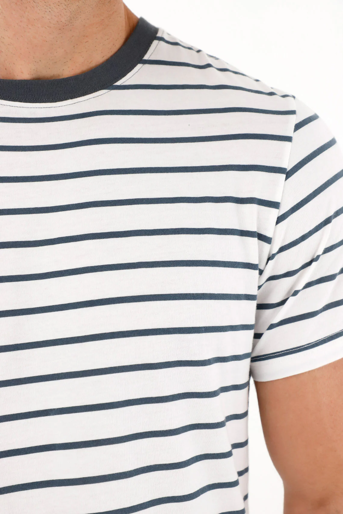 Men's cream striped t-shirt - Image 3