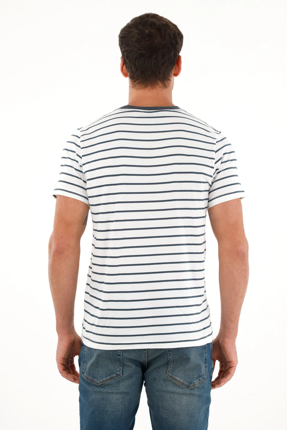 Men's cream striped t-shirt - Image 4