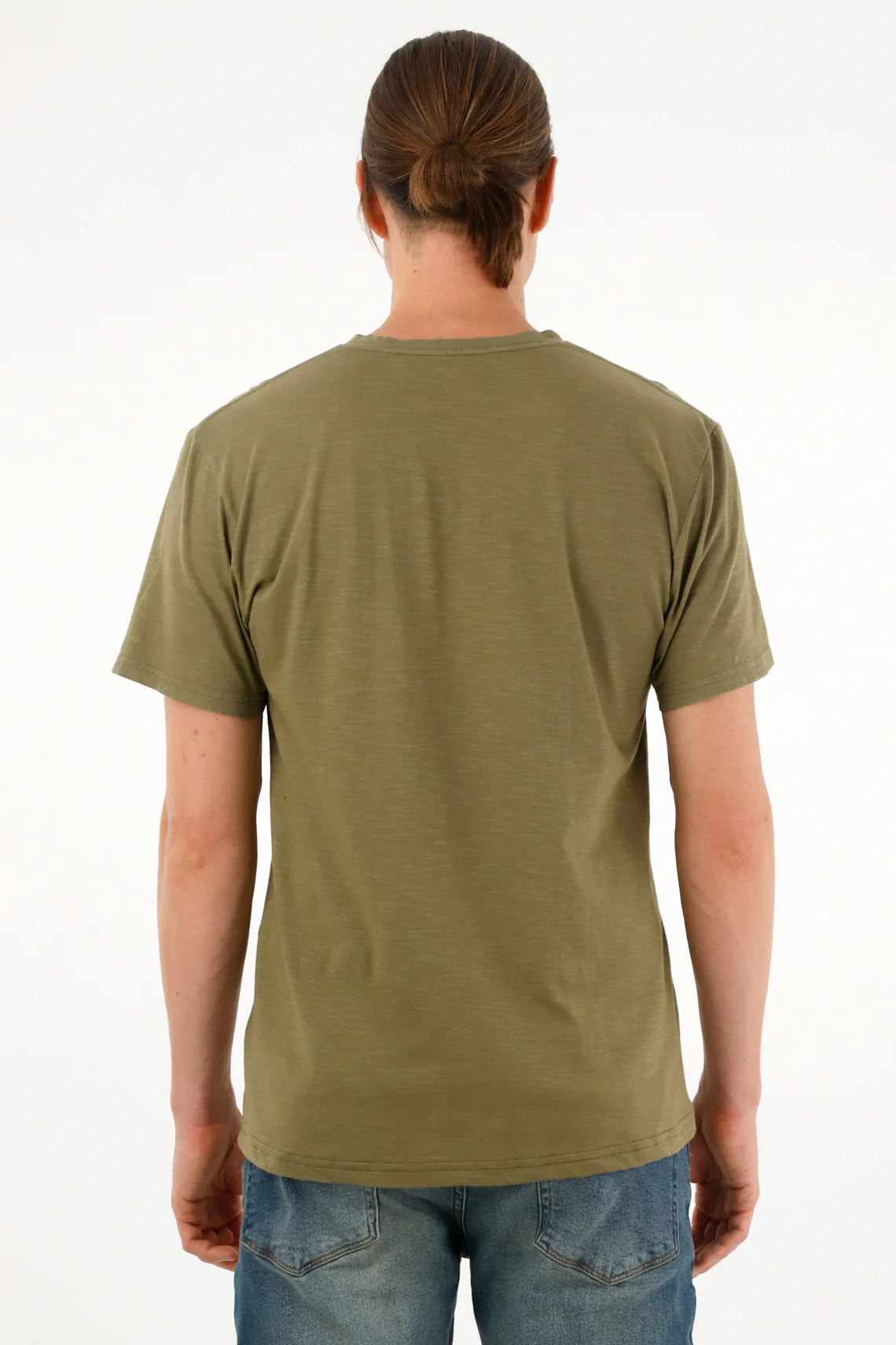 Men's green V-neck t-shirt - Image 4