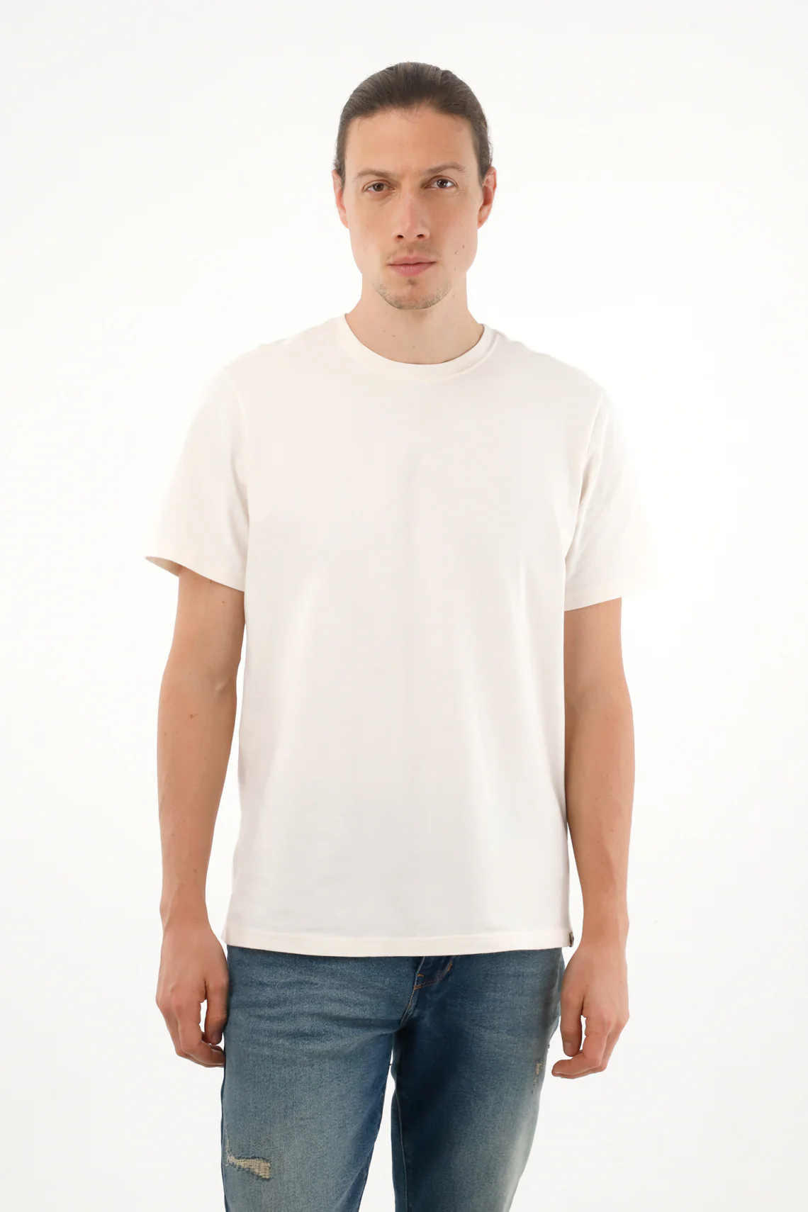 Men's Short Sleeve Cream T-Shirt - Image 2