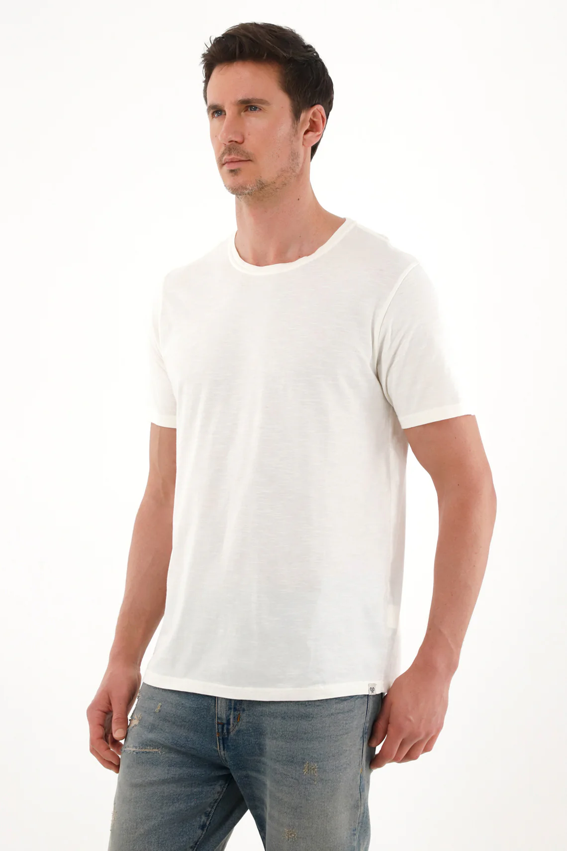 Men's Cream Jersey T-Shirt - Image 2