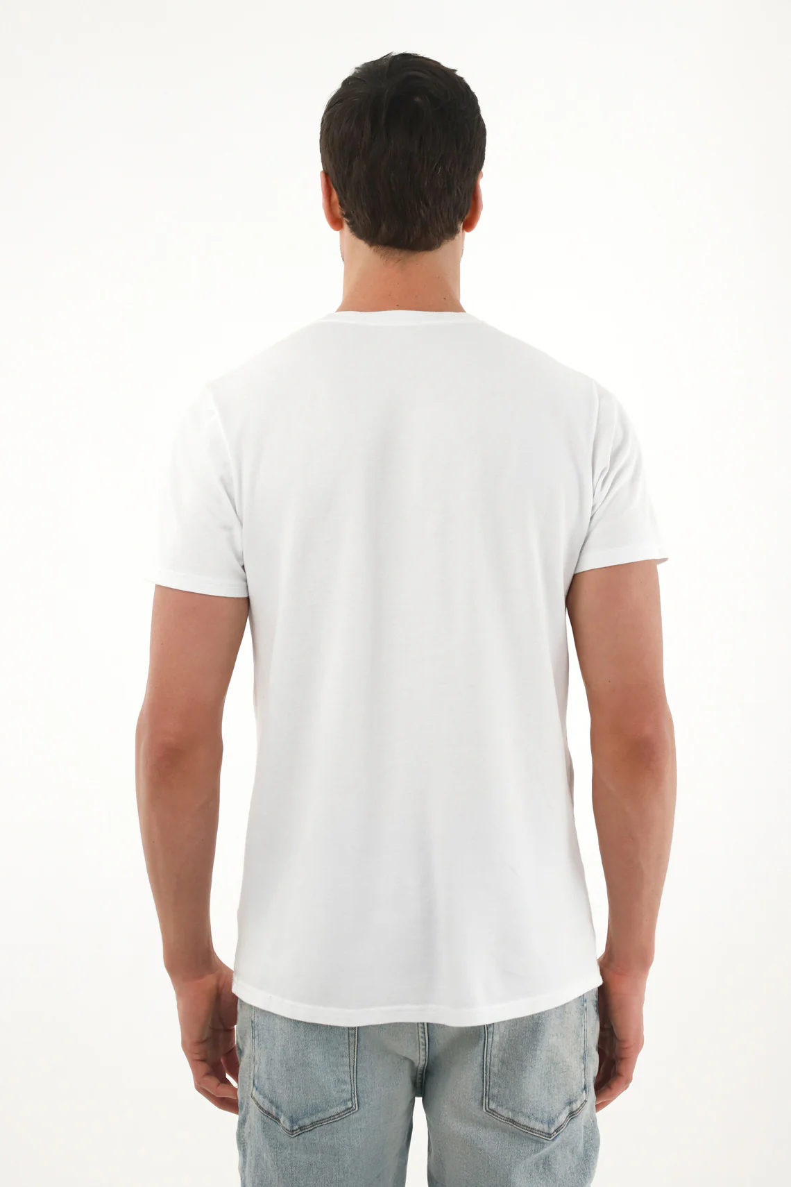 White Front Pocket T-Shirt for Men - Image 4