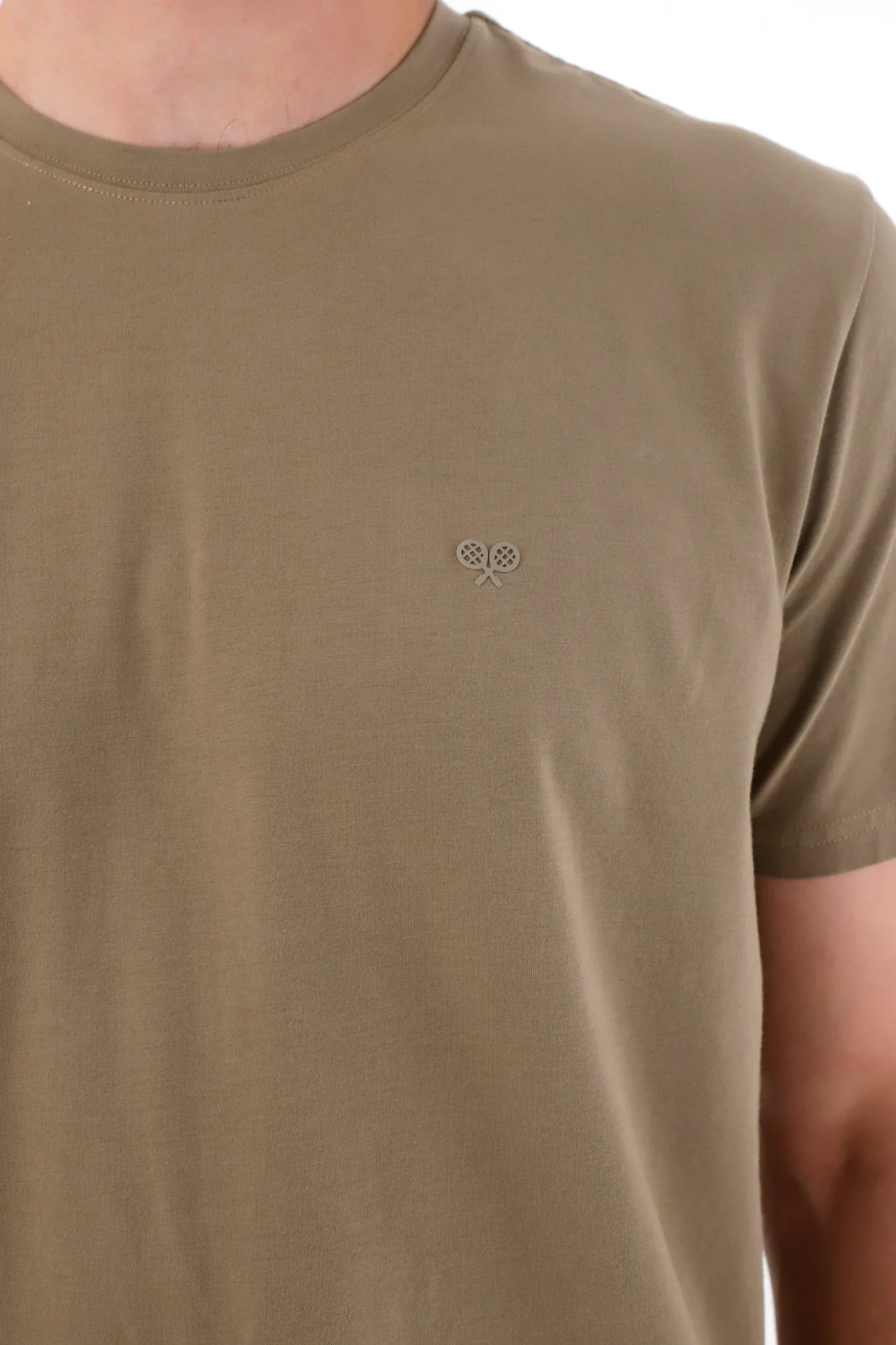 Men's Brown T-Shirt with Racquet Print - Image 2