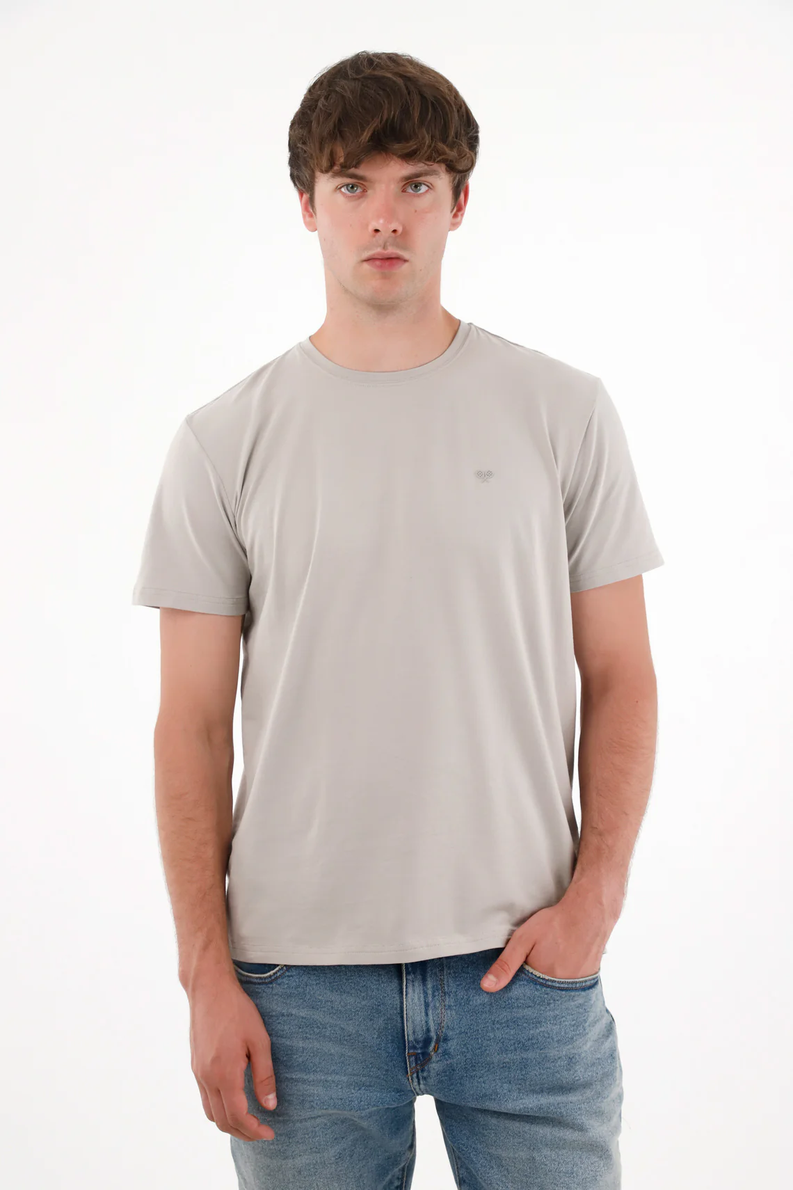 Men's Gray Printed Racket T-Shirt - Image 3