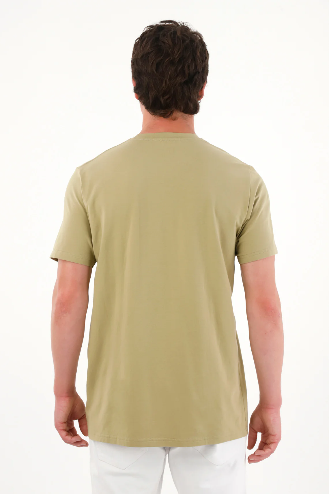 Basic Green Mini Print T-Shirt for Men - Image 4